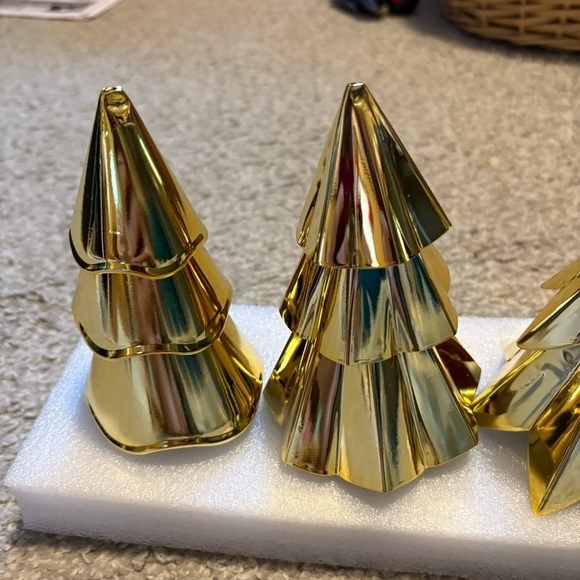 3 Medium Gold Metal Tree NEW Bundle Lot Target Christmas Decor Village Train - Picture 3 of 7